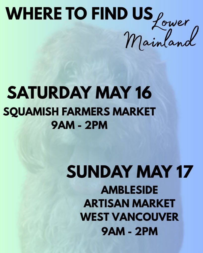 Woof WOOF! Another fantastic weekend ahead of us - we sure are loving seeing y'all!

On Saturday you can find us at the Squamish Farmers' Market from 9am til 2pm (downtown Squamish on Cleveland Avenue) and then on Sunday we'll be at the Ambleside Artisan Farmers Market also from 9am til 2pm (West Vancouver at Ambleside Park).

Supporting local has never been easier - woof!

#bobthedog #supportsmallbusiness #shopcanadian #woofwoof 

www.bobthedog.ca
