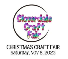 Festive holiday decorations and artisan vendor tables at Surrey’s Cloverdale Christmas Craft Fair.”